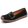 Cow Suede Flat Shoes Women Slip-on Casual Shoes Soft Soled Flats Comfortable Walking Driving Shoes Elegant Ladies Shoes