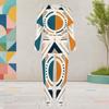 Women Plus Size Two Piece Set Round Neck Long Sleeve Geometric Printed Cuffed Top Cuffed Pants With Pockets