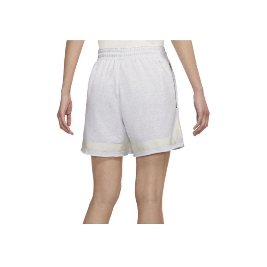 Nike Pantaloni scurți sport respirabili, culoare uni, cu șireturi, pentru femei, albi, CZ7218-051