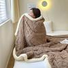 Soft Lamb Fleece Blanket Winter Thick Warm Throw Blanket Solid Color Flannel Blanket for Sofa Bed Office Nap