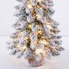 Tabletop Xmas Tree with Light PVC Snow Flocked Mini Artificial Xmas Tree for Home Holiday Decoration
