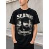 Men's Seadog Graphic Tee - Vintage Captain Portrait Print, Crew Neck Short Sleeve Cotton Shirt for Casual Wear & Ocean Lovers