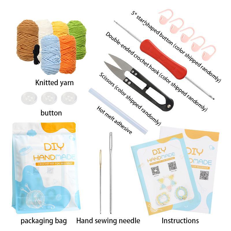 Dog Sunflower Pet Decoration Collar Hand-knitted Woolen Necklace Material Pack Cute Cat Saliva Cloth