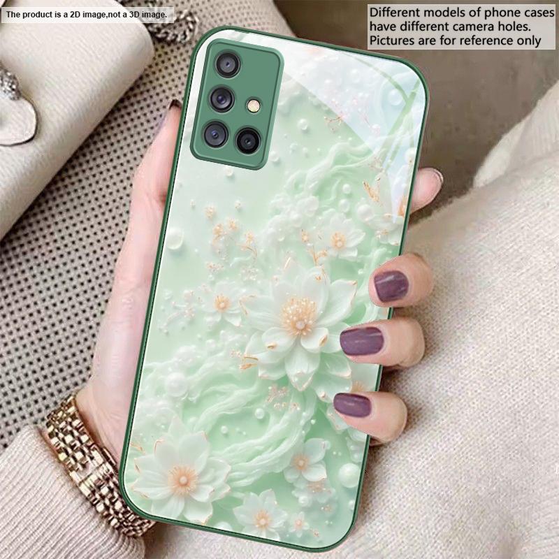 Schöne weiße Blumen Für Samsung A20 30 22 23 24 25 26 A31 32 33 34 A35 42 50 51 52 53 54 55 56 70 71 72 73 Glas Handyhülle