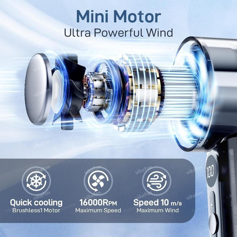 Portable Handheld Turbo Fan 3000Mah Rechargeable Mini Fans Ice Cooling 100 Gear LED Digital Display For Travel Office Outdoor