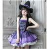 MEYOIJK Costume Cosplay da Strega di Halloween per Adulti Grim e Carino e Sexy Abito Gotico Lolita con Frac e Mini Costume di Halloween con Cappello e