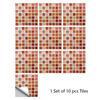 10pcs/set 10/15/20/30cm Flat Marble Mosaic Hard Tiles Wall Sticker Kitchen Bathroom Floor Diagonal Decor Wallpaper PVC Art Mural