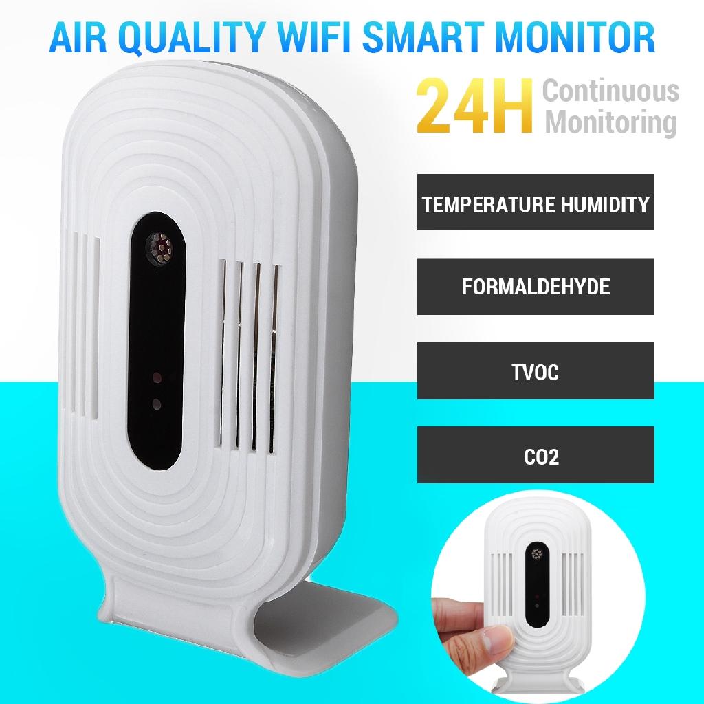 

Белый USB JQ300 PM2.5 Тестер качества воздуха и влажности Бытовой Wi-Fi Смарт-монитор Детектор формальдегида Новый