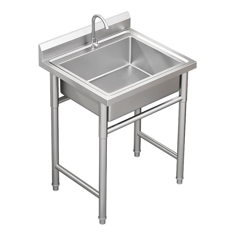 Commercial 304 Stainless Steel Single Bowl Kitchen Sink with Right Platform