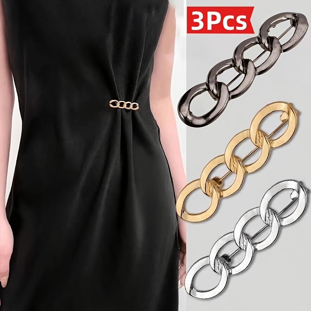 

3/6pcs Versatile Waist Cinching Buckle for Jeans, Fashionable Alloy Adjustable Detachable No-Sew Button Belt, Shrink Waistband