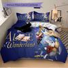 Alice im Wunderland Druck 3-teiliges Bettwäsche-Set Bettbezug mit 2 Kissenbezügen Zuhause Geburtstagsgeschenk