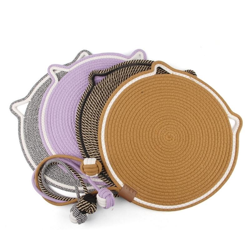 Cats Scratcher Mat Self Teasing Scratch Pad Cotton Rope Resting Mat Round Scratching Post Various Cats Paws Training Toy