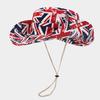 American New Big Eaves Western Denim Style Full Print Bucket Hat Men and Women Outdoor Sunscreen Sunshade Sun Hat Tide Basin Hat
