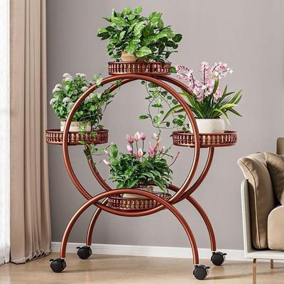 Movable Multi-tier Flower Pot Stand with Wheels