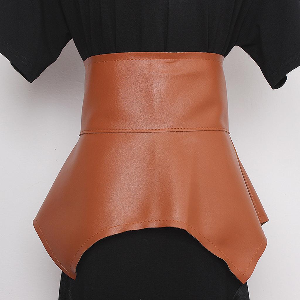 Peplum Waist Cincher Elegant Chain for Dress Elastic Ruffle Waistband Trendy Underbust Waist Chain Wide Belt