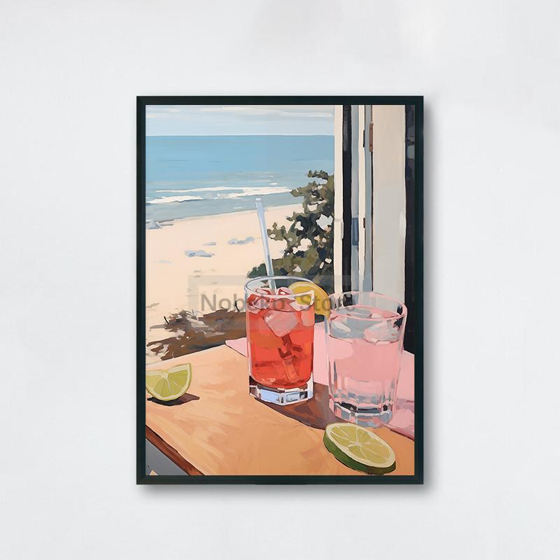 

Винтажный коктейль 70-х годов Плакат Negroni Aperol Spritz Печать на холсте Картина Girly Pink Wall Art Pictures Home Room Bar Cart Decor 21x30cm No Framed