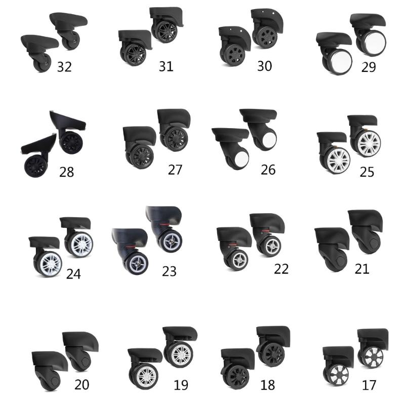 1Pair Luggage Wheels Suitcase Replacement Wheel Roller Hardware Repairing Kit 360 Degree Spinner Caster Heavy Duty Wheel