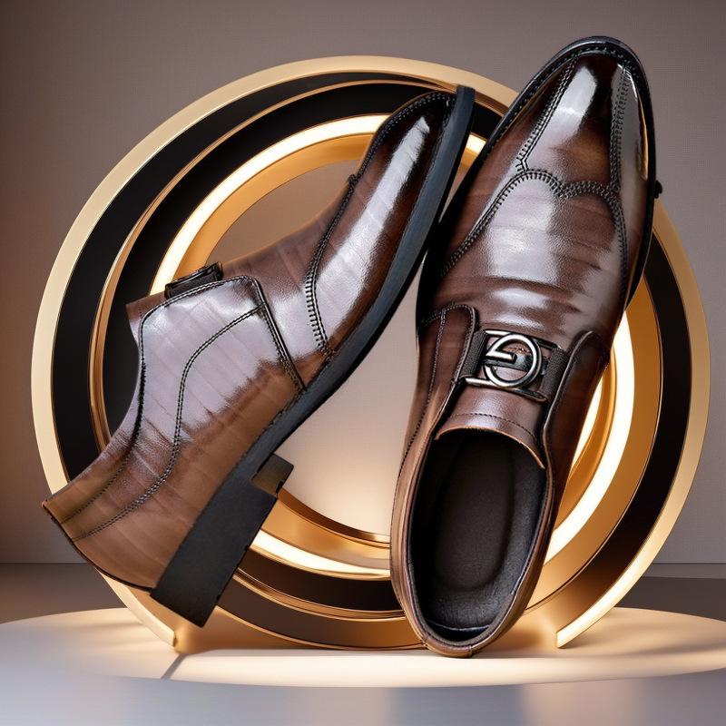 

New Men s Shoes, Pointed Toe Leather Shoes, Men s Business Formal Wear, Non-slip Casual Shoes, One-step Breathable Lazy Shoes 44
