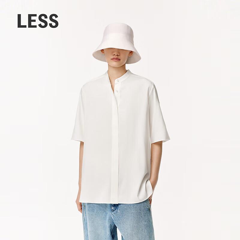 

LESS 2024 Summer Casual Long Sleeve Stand Collar Shirt M