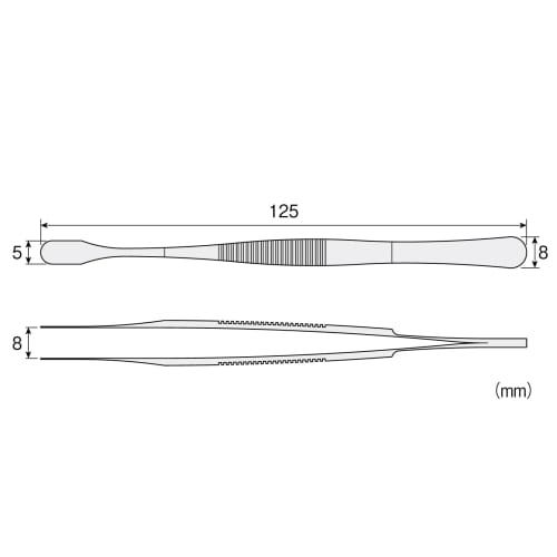 HOZAN Tweezers, Spatula-Shaped, 125mm Total Length, 8mm Opening, Stamp Tweezers, P-824
