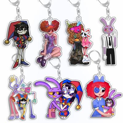 Für The Amazing Digital Circus Jax Pomni Ragatha Gangle Acryl Selbstgemacht Niedlich Cartoon Anime Schlüsselanhänger Anhänger Spielzeug Geschenke 5cm