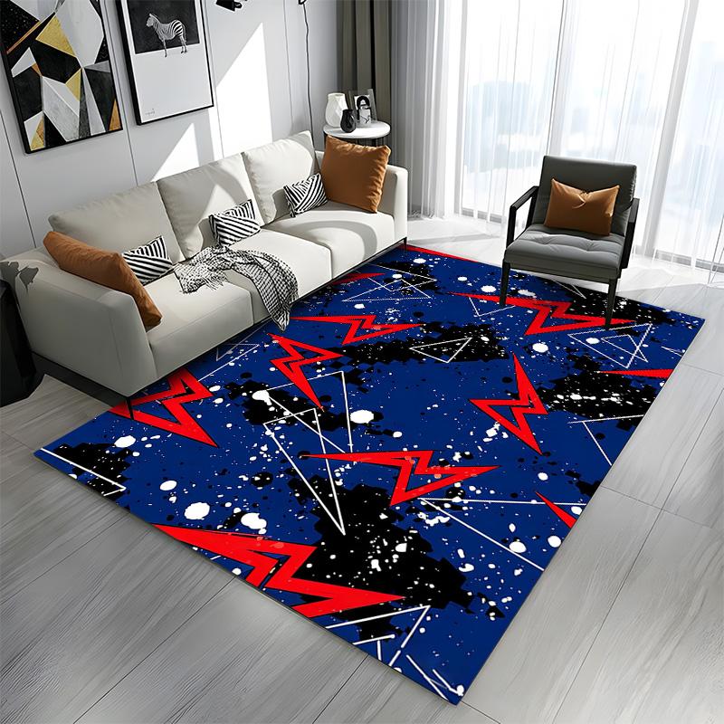 Abstract Geometric Lightning Pattern Patterned carpet a non slip rug suitable for all seasons and any setting, gift