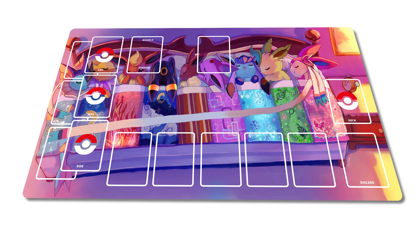 

полностью резиновая сумка для хранения карт Playmat, прошитая, игровой коврик, нескользящий, в комплекте, игры, Покемон, 6035см (9) [Использовал]