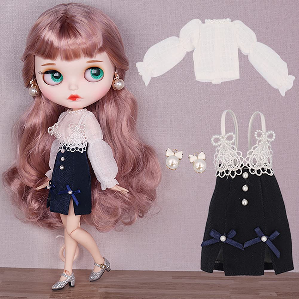 Rakulifey Blythe Clothes Neo Blythe Outfit Set and Compatible with Obitsu 24 Dolls (Jacket Dress) (3-Piece Set)