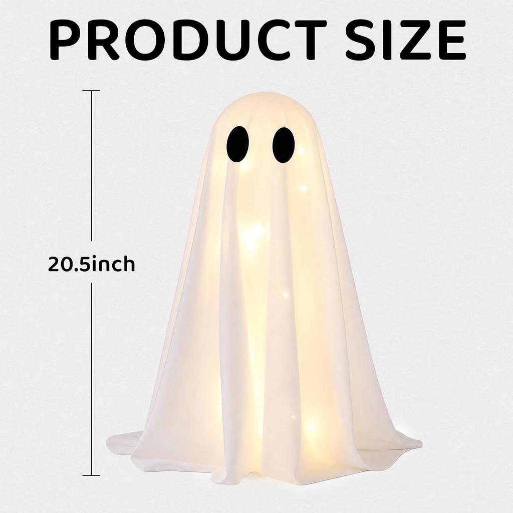 Halloween Indoor Decor 2 Packs Lighted Ghost Ornaments Desktop Table Kitchen Fireplace Holiday Party Layout Decorations