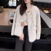 Autumn and winter Toka imitation fox fur integrated coat women's imitation lamb wool double-breasted imitation fur thickened coat