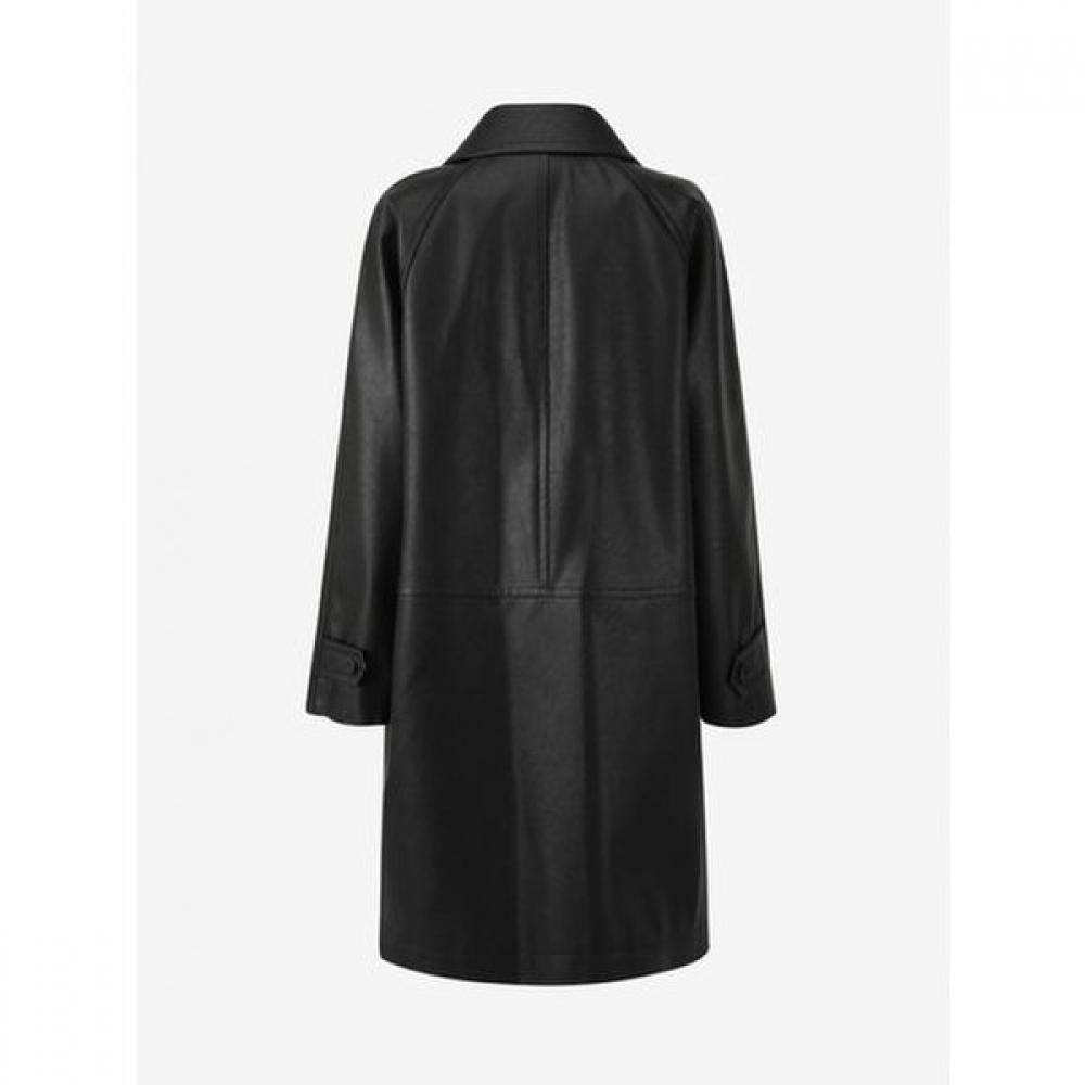 Cc Collect Fake Leather Stand Collar Long Jacket C254psf513