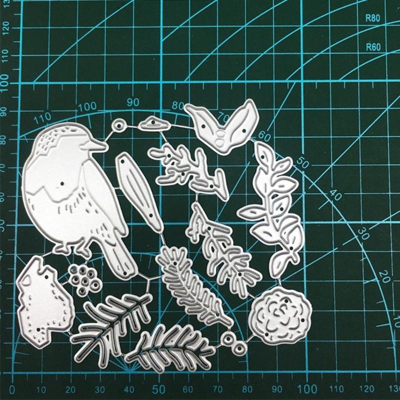 Bird Leaf Metal Cutting Dies DIY Craft Carbon Steel Embossing Template Stencil Paper Scrapbooking for Card Die Cuts Mold