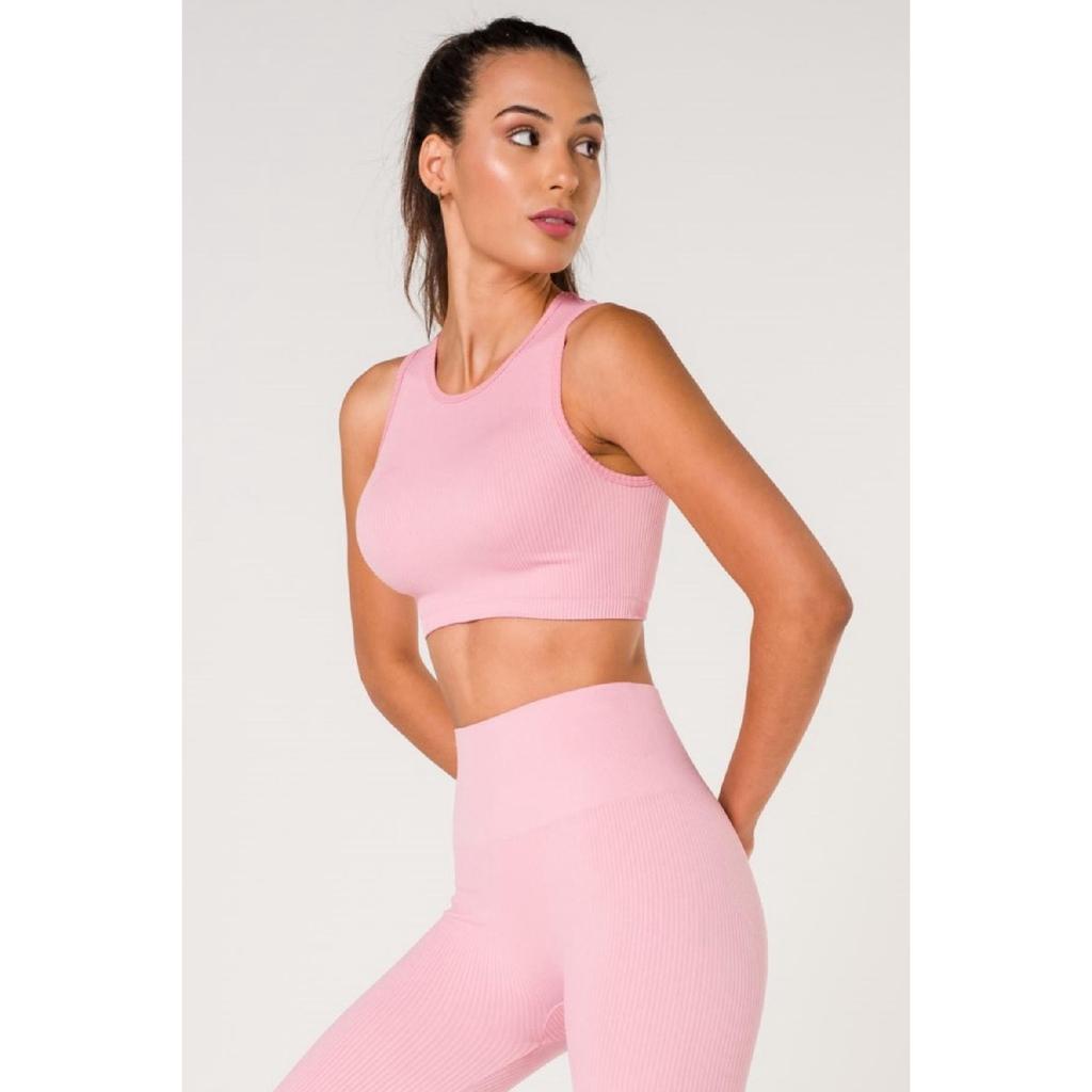 Nahtloser, gerippter Sport-BH