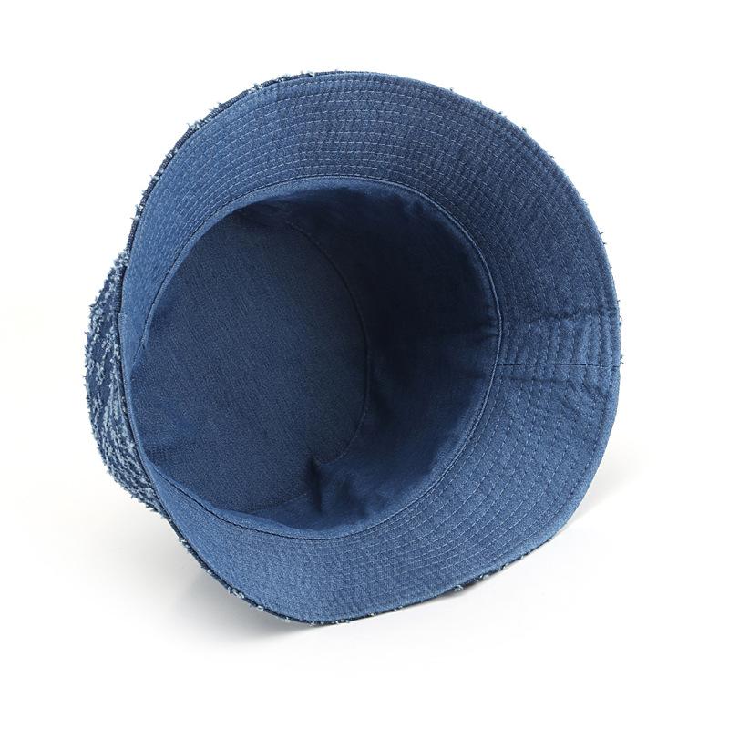 Hat Spring and Autumn Plaid Dome Denim Bucket Hat Fashion Street Trend Sunscreen Sunshade Basin Hat