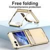 Deluxe Plating Phantom Fold Case for Samsung Z Flip 6 Galaxy Z Flip5 Flip4 Z Flip 3 Flip5 Shockproof Bumper 3in1 Hinged Cover