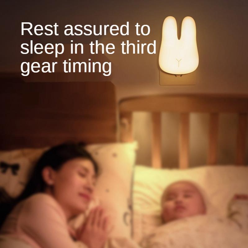Creative Plug-in Timing LED Night Light for Bedroom Decoration with Night Soft Light Feeding Remote Control Bedside Light