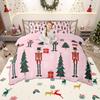 Homewish Kids Merry Christmas Duvet Cover Set Cute Nutcracker Bedding Set Happy New Year Bedroom Set Room Decor