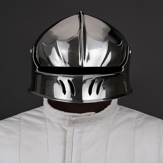 

Polished Sallet Helmet with Visor Medieval Gothic Armor Replica 15th Century Knight Halloween Gift Best Gift for Him