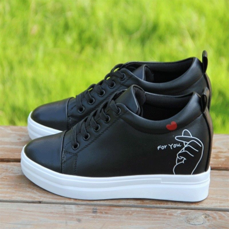 Fashion Inner Heightening Women's Shoes New White Vulcanized Shoes Platform Hidden Slope Heel Casual Sneakers Shoes