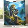 Retro Z-Zelda Cartoon Link Games Flannel Blanket,Ultra Soft Warm Plush Throw for Home Bedroom Bed Sofa Cover Camping Picnic Kid