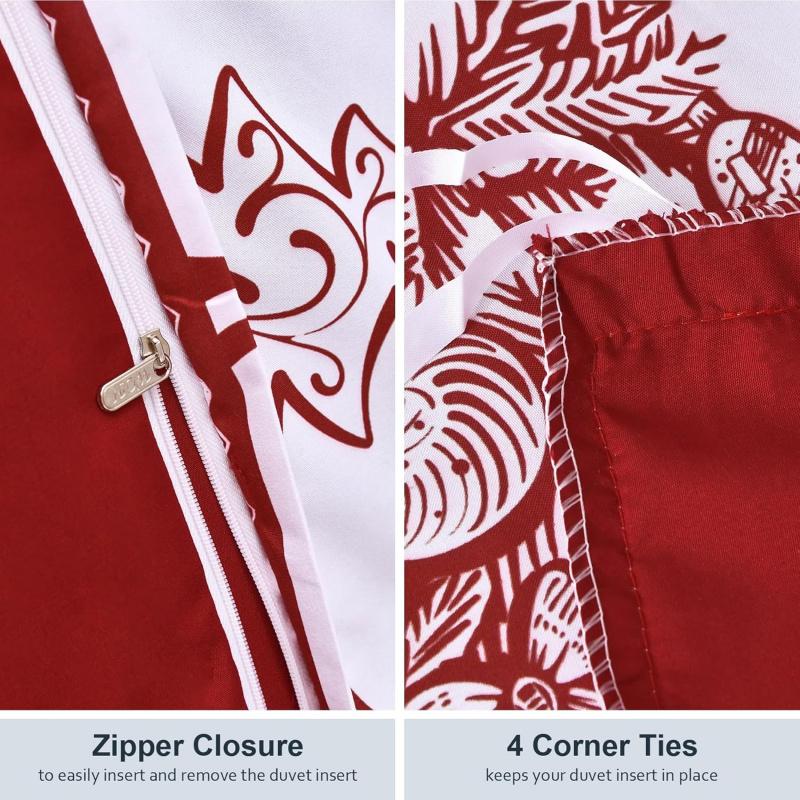 3PCS Christmas Duvet Set With Extra Large Soft Ultra-fine Fiber Bedding, Including 2 Pillowcases And Christmas Tree Deer Pattern