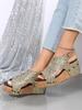 Roman Sandals Women Sequins Flat Slope Heel Thick Bottom Sandals Ladies