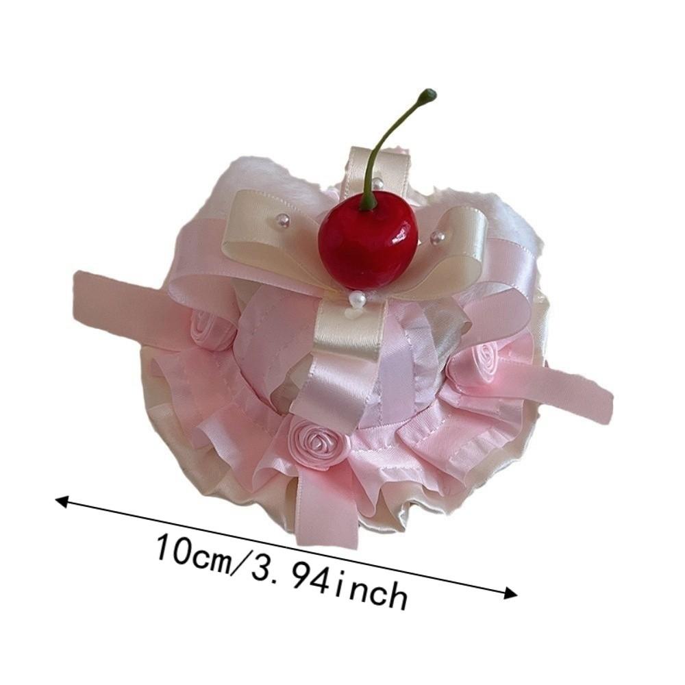 Bow Decor Mini Hat Lace Trim Lolita Headdress Elegant Bow Hairpin For Women