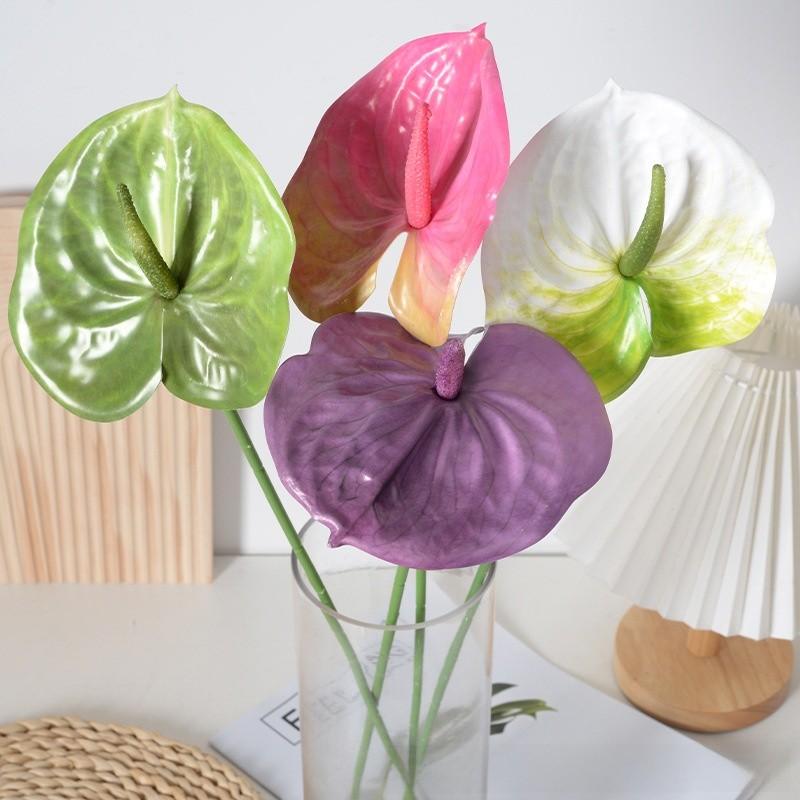 Anthurium Andraeanum Linden Fake Flower For Home Decor And Props Photography
