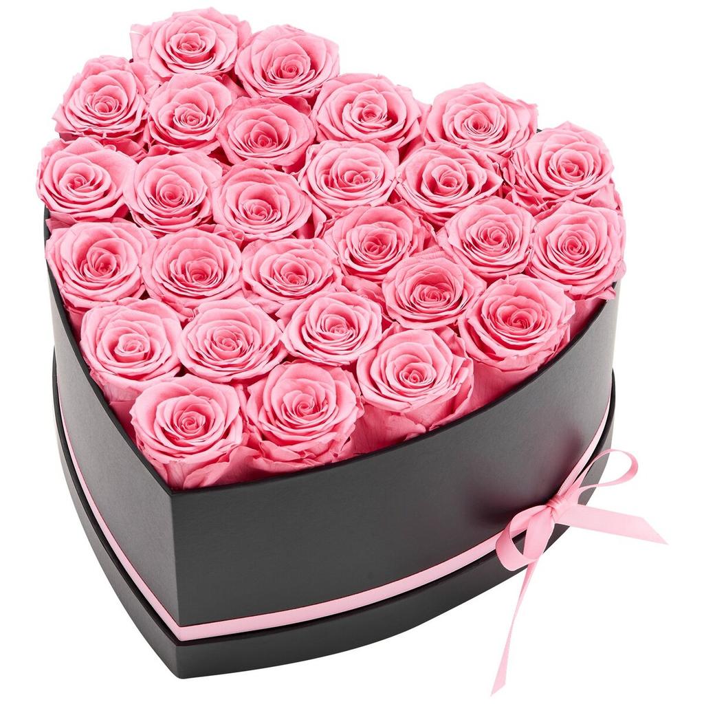 Fiori Eterni, 27 Rose Stabilizzate in una Scatola a Forma di Cuore, Bouquet Immortale di Fiori Eterni Regalo di Compleanno per Donne Lei Moglie Madri, Anniversario,