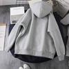 Damen Verdicktes Lockeres Kapuzensweatshirt Einfarbiges Pullover-Oberteil