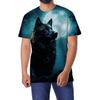 Fierce Animal Series 3D Digital Printed Men's Street Trendy Round Neck Short Sleeved T-shirt