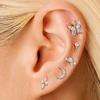 1 Adet Çiçek Tragus Piercing Küpe Ucu İçten Dişli 316L Cerrahi Çelik Takı