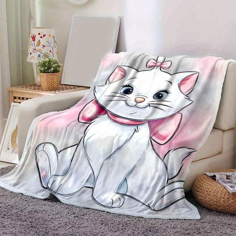 1 Stück Cartoon Marie Katze Decke, Saisonale Universal, Heimdekoration, Überwurfdecke, Niedliches Marie Katze Design, Weicher Flanell Überwurf, Vielseitig & Gemütlich