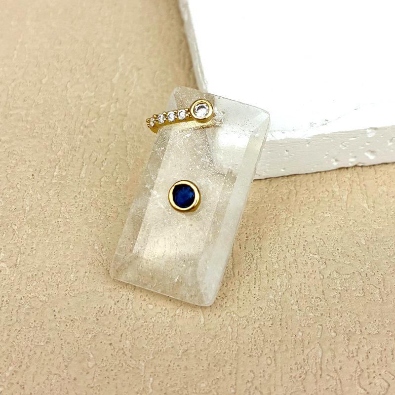 Natural White Crystal Rectangular Pendant Necklace Jewelry Accessories